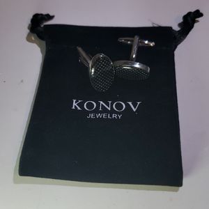 KONOV	Men's Rhodium Cufflinks